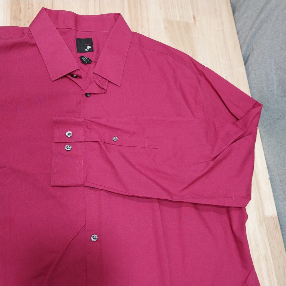 J. Ferrar Dress Shirt Mens Slim Fit Magenta Long Sleeve XXL 18-18.5 34-35